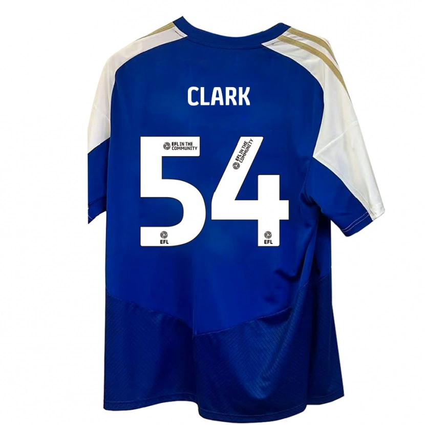 Danxen Kinderen Max Clark #54 Blauw Wit Goud Uitshirt Uittenue 2025/26 T-Shirt