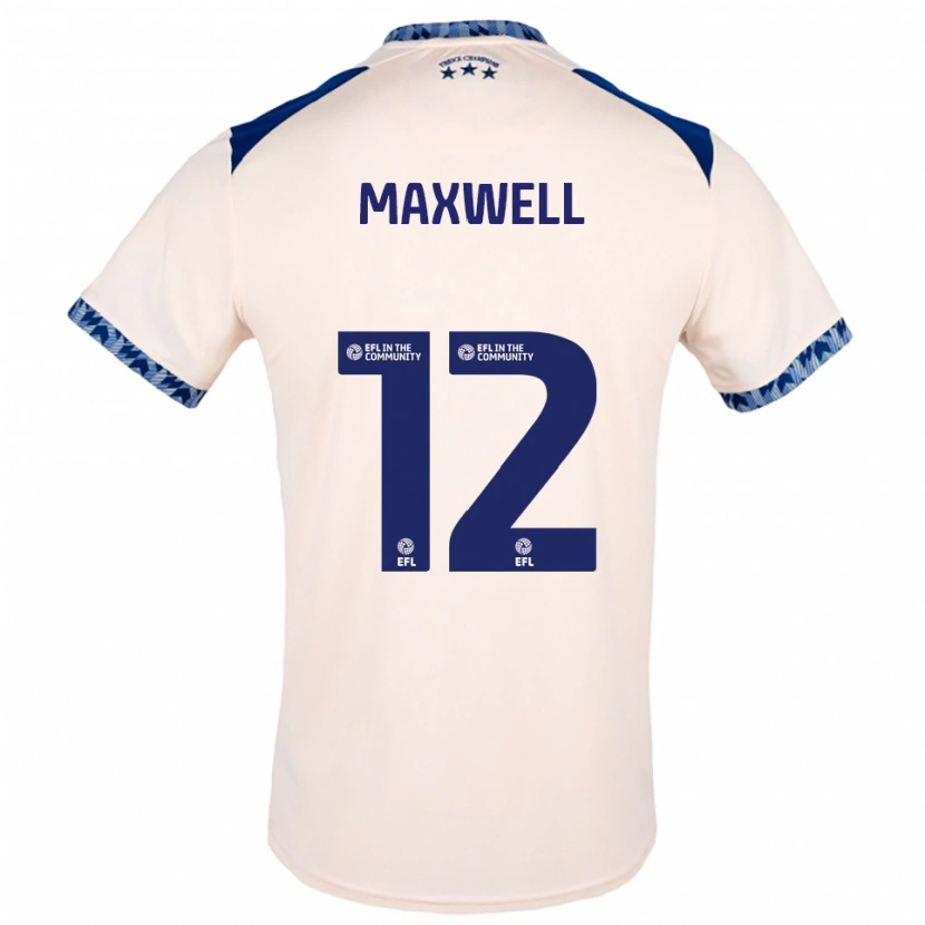 Danxen Kinderen Chris Maxwell #12 Gebroken Wit Marine Uitshirt Uittenue 2025/26 T-Shirt