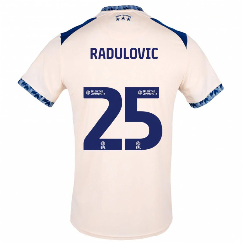 Danxen Kinderen Bojan Radulović #25 Gebroken Wit Marine Uitshirt Uittenue 2025/26 T-Shirt