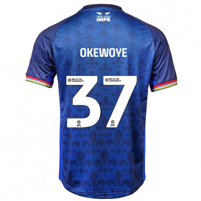 Danxen Kinderen Gbolahan Okewoye #37 Blauw Marine Uitshirt Uittenue 2025/26 T-Shirt