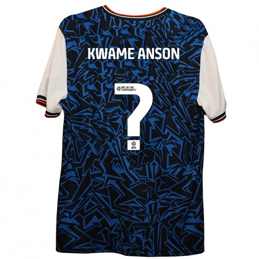 Danxen Kinderen Enoch Kwame Anson #0 Blauw Zwart Wit Uitshirt Uittenue 2025/26 T-Shirt
