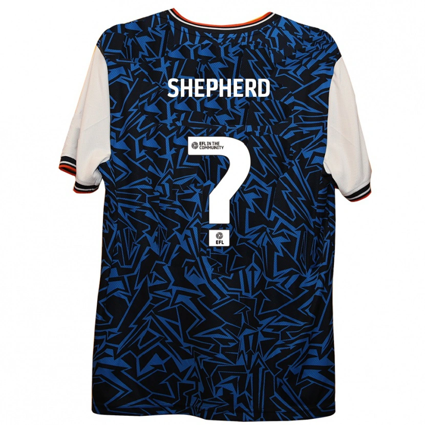 Danxen Kinderen Archie Shepherd #0 Blauw Zwart Wit Uitshirt Uittenue 2025/26 T-Shirt