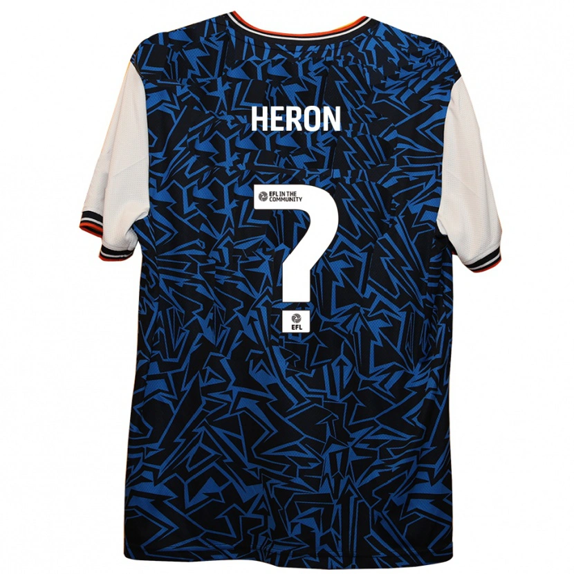 Danxen Kinderen Archie Heron #0 Blauw Zwart Wit Uitshirt Uittenue 2025/26 T-Shirt