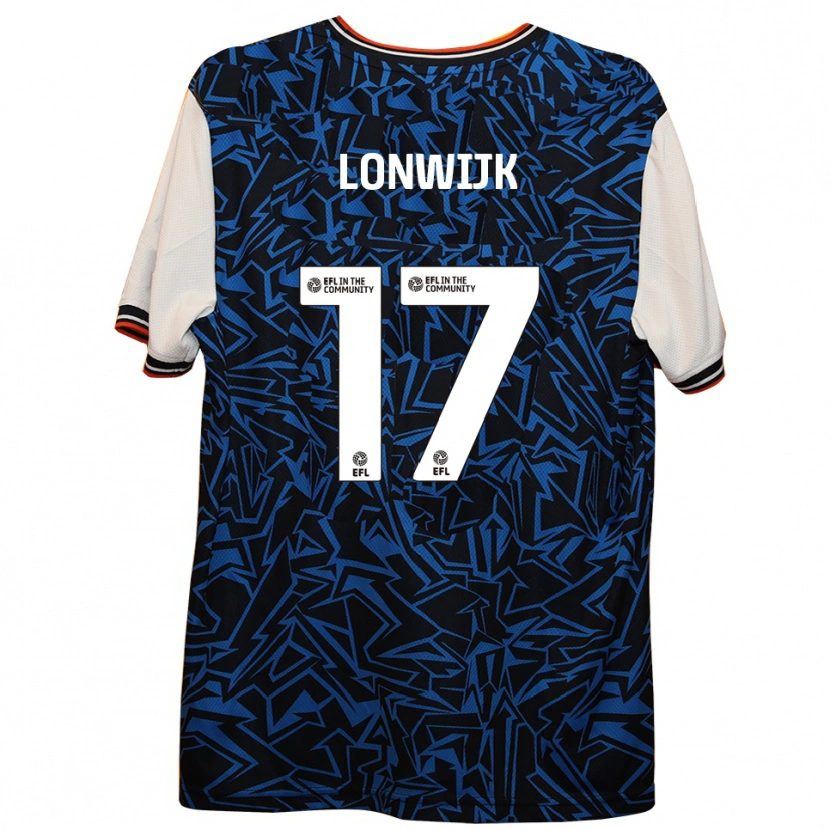 Danxen Kinderen Nigel Lonwijk #17 Blauw Zwart Wit Uitshirt Uittenue 2025/26 T-Shirt