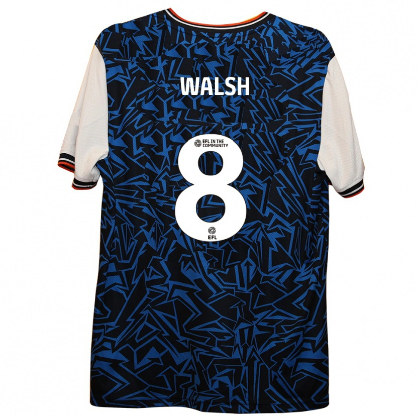 Danxen Kinderen Liam Walsh #8 Blauw Zwart Wit Uitshirt Uittenue 2025/26 T-Shirt