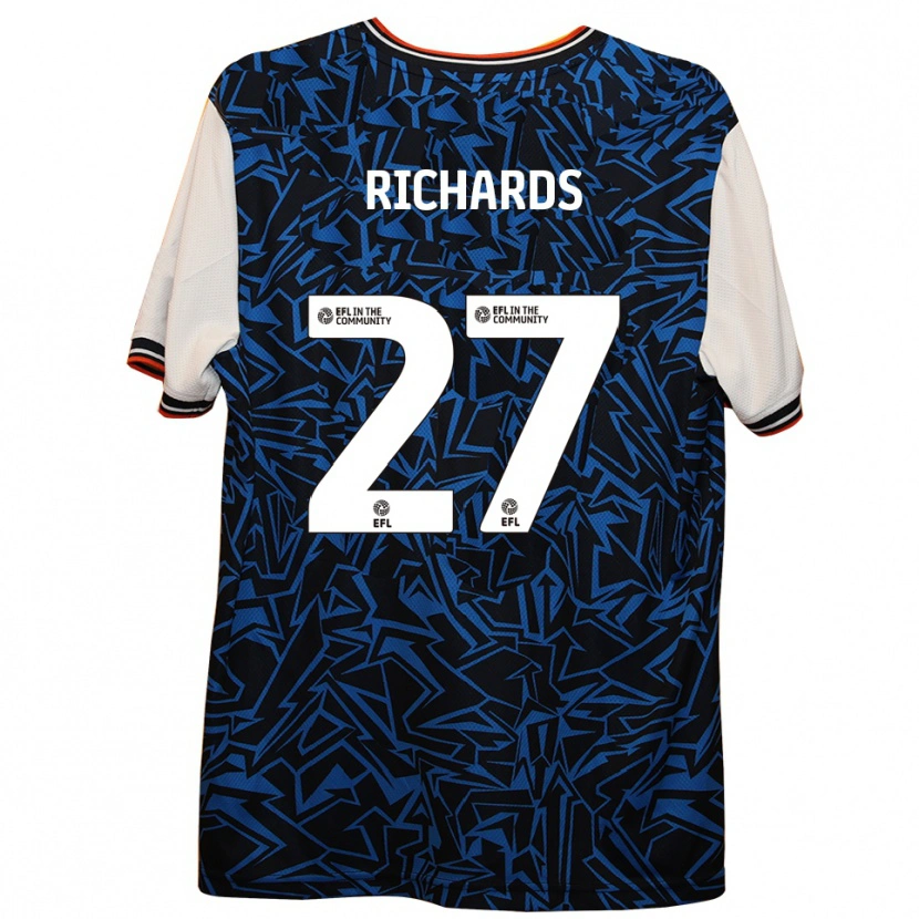 Danxen Kinderen Jake Richards #27 Blauw Zwart Wit Uitshirt Uittenue 2025/26 T-Shirt