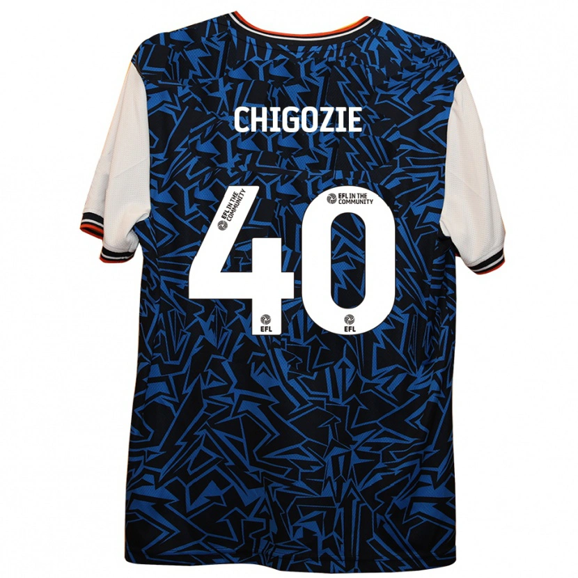 Danxen Kinderen Christian Chigozie #40 Blauw Zwart Wit Uitshirt Uittenue 2025/26 T-Shirt