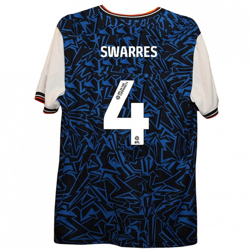 Danxen Kinderen Shianne Swarres #4 Blauw Zwart Wit Uitshirt Uittenue 2025/26 T-Shirt