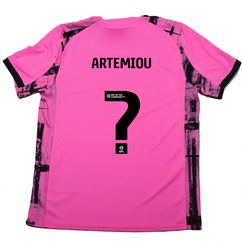 Danxen Kinderen Beth Artemiou #0 Roosrood Zwart Uitshirt Uittenue 2025/26 T-Shirt
