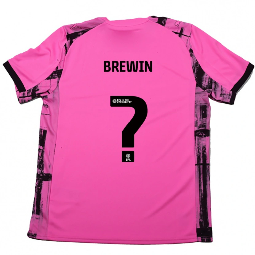 Danxen Kinderen Abbie Brewin #0 Roosrood Zwart Uitshirt Uittenue 2025/26 T-Shirt