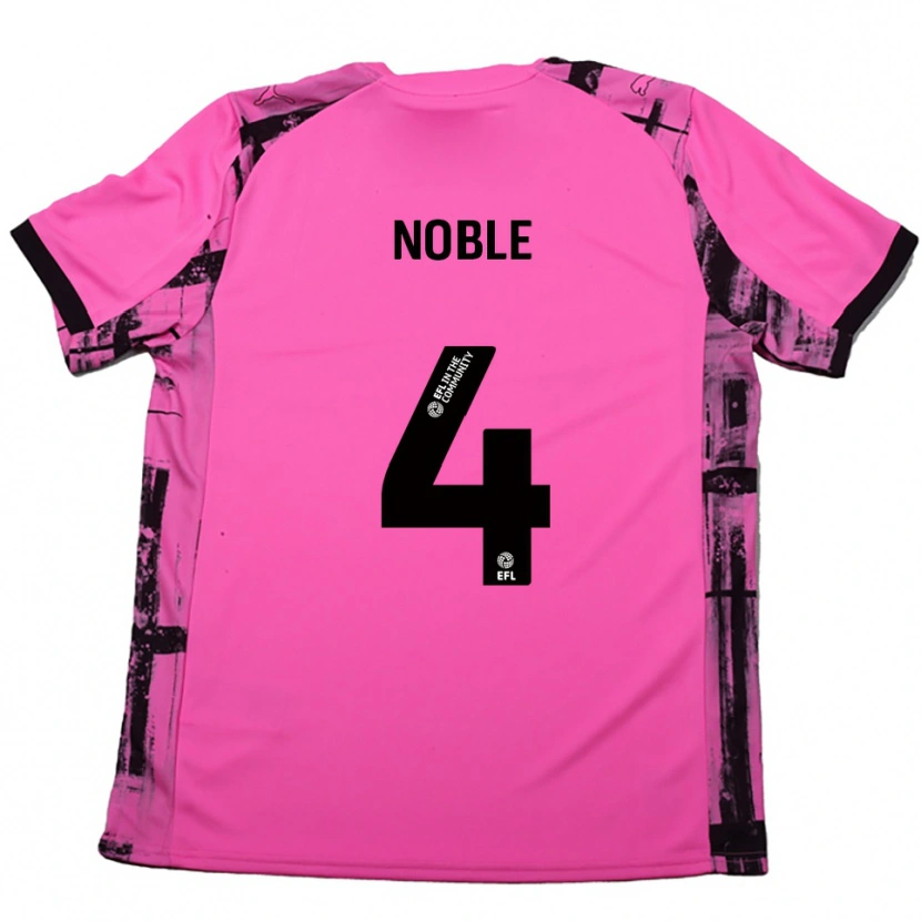 Danxen Kinderen Fay Noble #4 Roosrood Zwart Uitshirt Uittenue 2025/26 T-Shirt