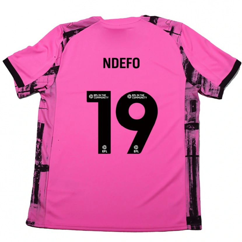 Danxen Kinderen Ona Ndefo #19 Roosrood Zwart Uitshirt Uittenue 2025/26 T-Shirt