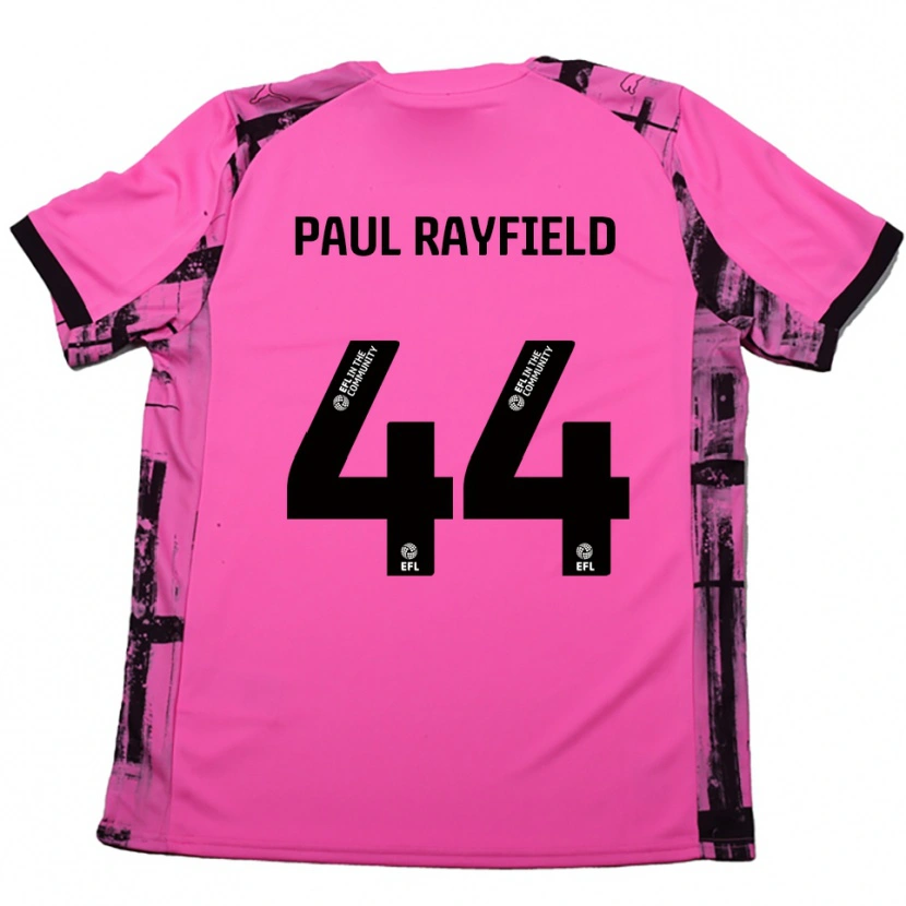 Danxen Kinderen Josh Paul Rayfield #44 Roosrood Zwart Uitshirt Uittenue 2025/26 T-Shirt