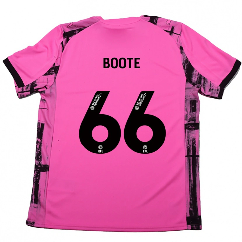 Danxen Kinderen Zoe Boote #66 Roosrood Zwart Uitshirt Uittenue 2025/26 T-Shirt