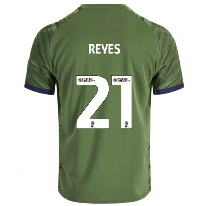 Danxen Kinderen Vicente Reyes #21 Groen Wit Uitshirt Uittenue 2025/26 T-Shirt