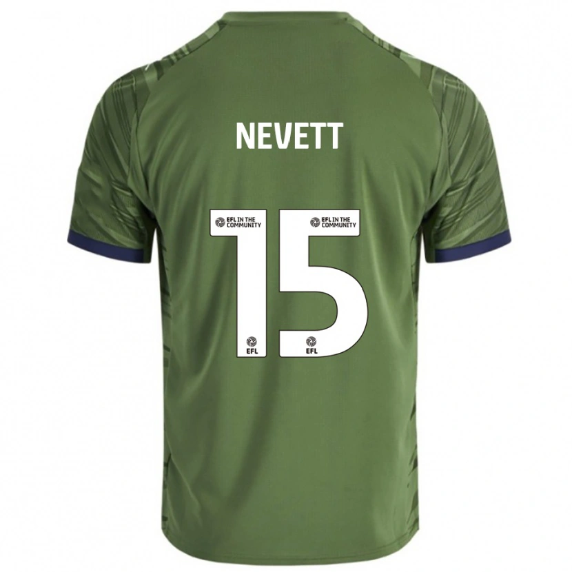 Danxen Kinderen George Nevett #15 Groen Wit Uitshirt Uittenue 2025/26 T-Shirt