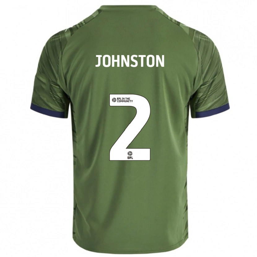 Danxen Kinderen Carl Johnston #2 Groen Wit Uitshirt Uittenue 2025/26 T-Shirt