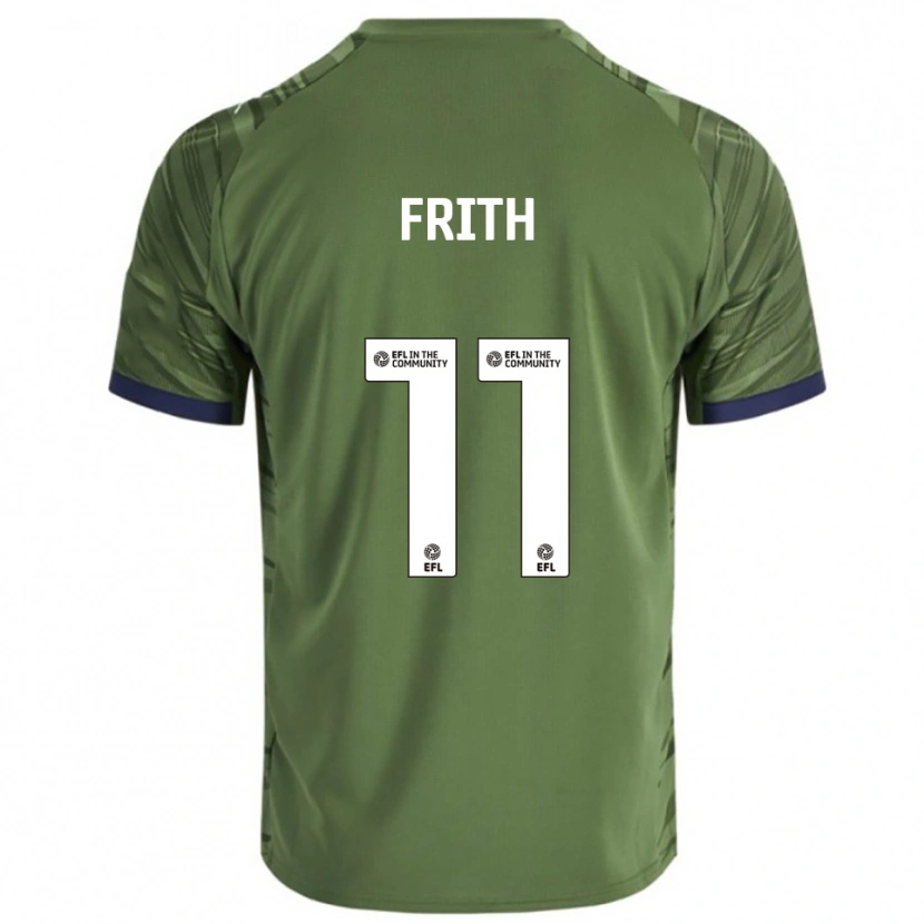 Danxen Kinderen Declan Frith #11 Groen Wit Uitshirt Uittenue 2025/26 T-Shirt