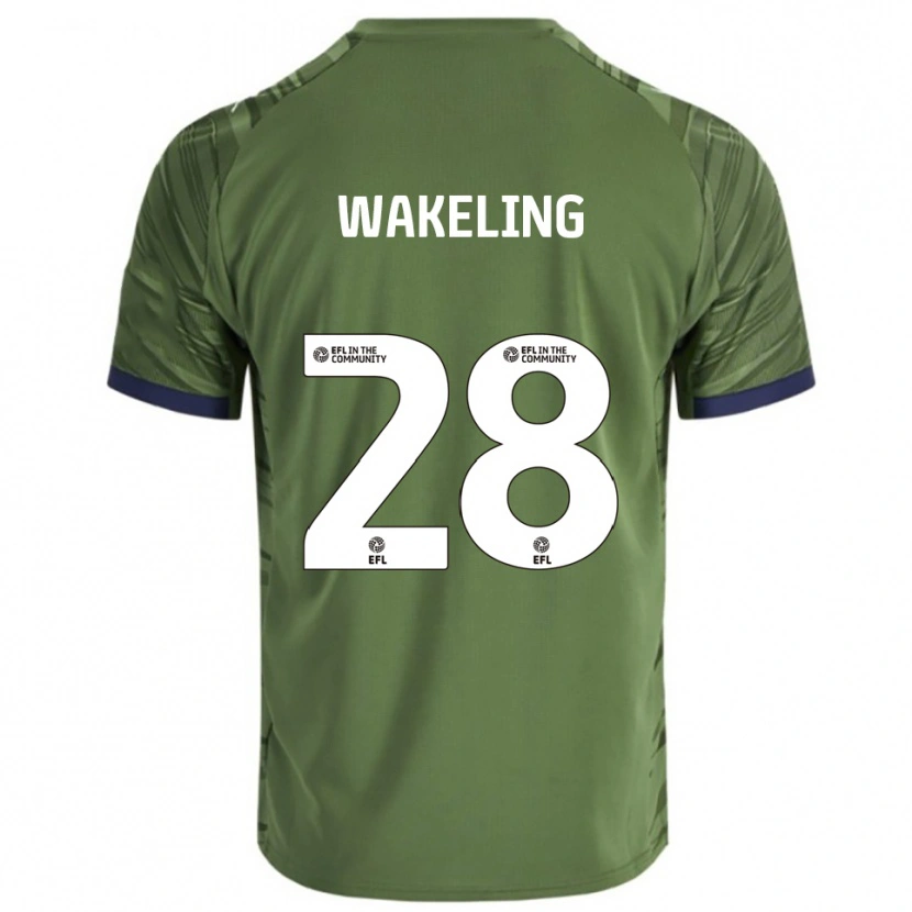 Danxen Kinderen Jacob Wakeling #28 Groen Wit Uitshirt Uittenue 2025/26 T-Shirt