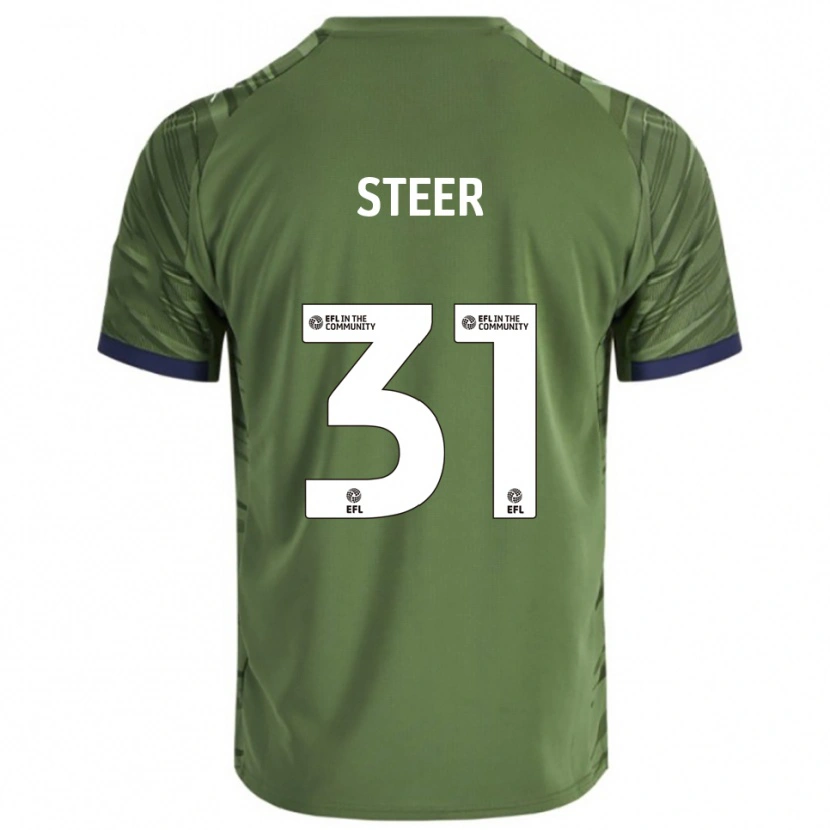 Danxen Kinderen Jed Steer #31 Groen Wit Uitshirt Uittenue 2025/26 T-Shirt