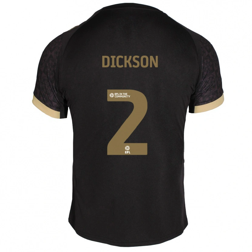 Danxen Kinderen Kathryn Dickson #2 Zwart Goud Uitshirt Uittenue 2025/26 T-Shirt