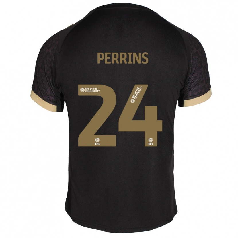 Danxen Kinderen Grace Perrins #24 Zwart Goud Uitshirt Uittenue 2025/26 T-Shirt