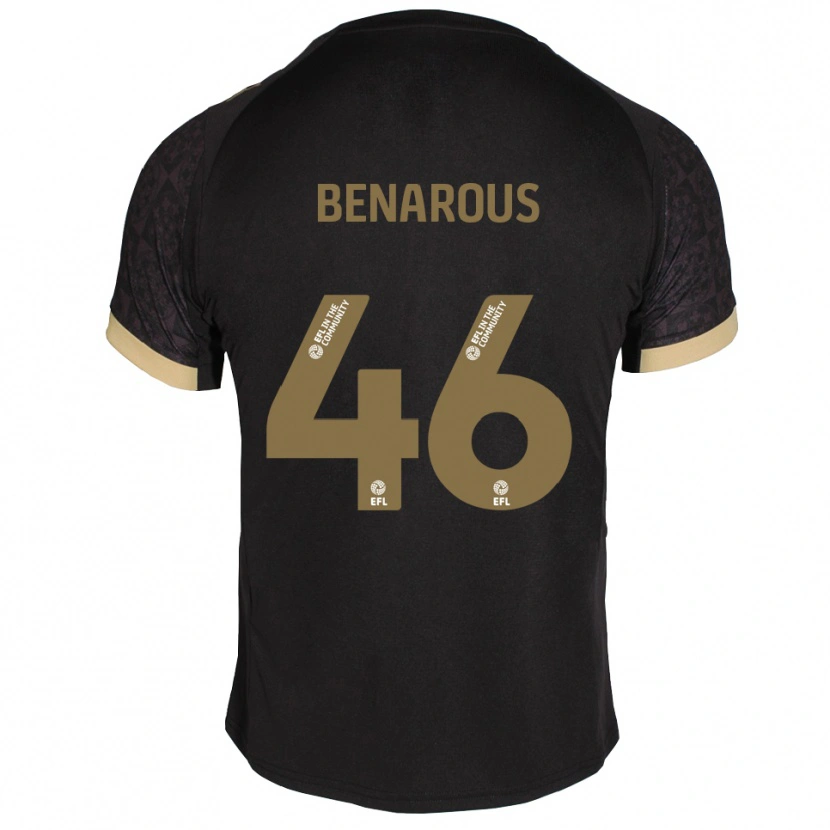 Danxen Kinderen Ayman Benarous #46 Zwart Goud Uitshirt Uittenue 2025/26 T-Shirt
