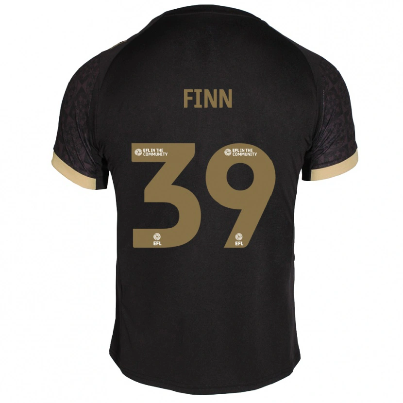 Danxen Kinderen Tegan Finn #39 Zwart Goud Uitshirt Uittenue 2025/26 T-Shirt