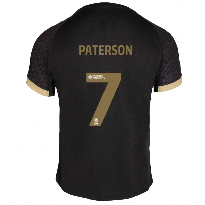 Danxen Kinderen Jamie Paterson #7 Zwart Goud Uitshirt Uittenue 2025/26 T-Shirt