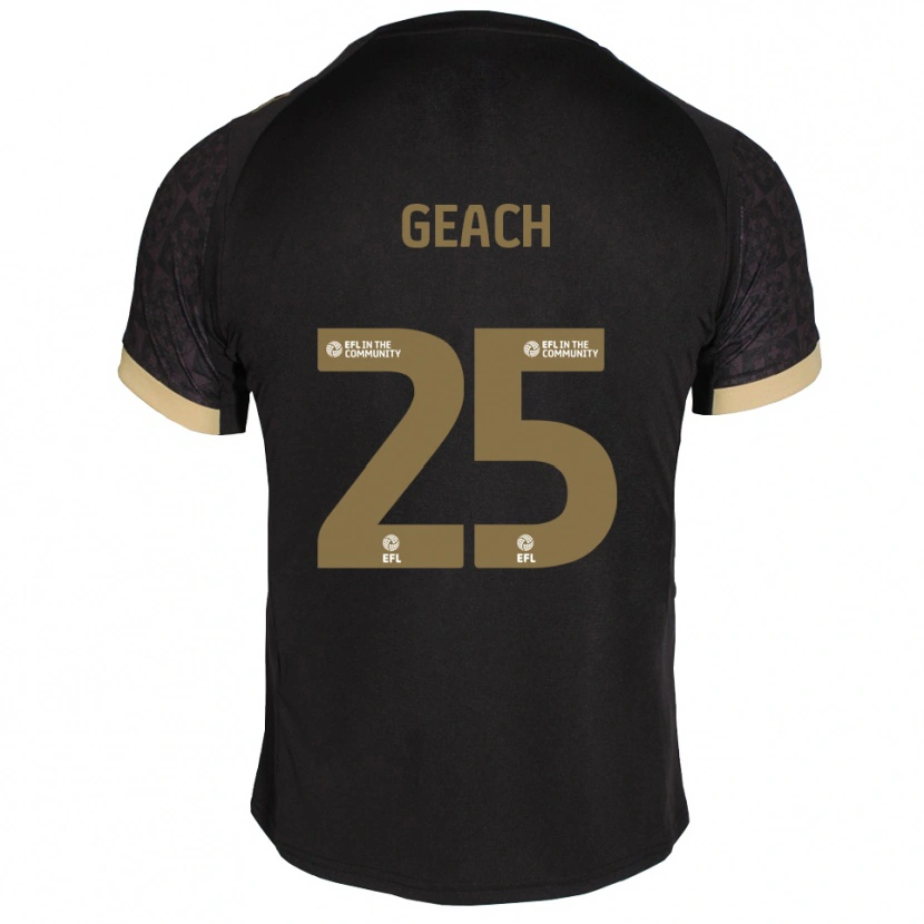 Danxen Kinderen Jessica Geach #25 Zwart Goud Uitshirt Uittenue 2025/26 T-Shirt