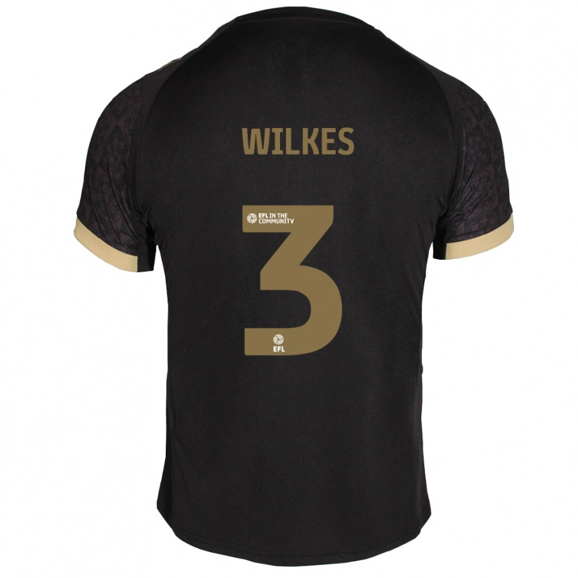 Danxen Kinderen Finley Wilkes #3 Zwart Goud Uitshirt Uittenue 2025/26 T-Shirt