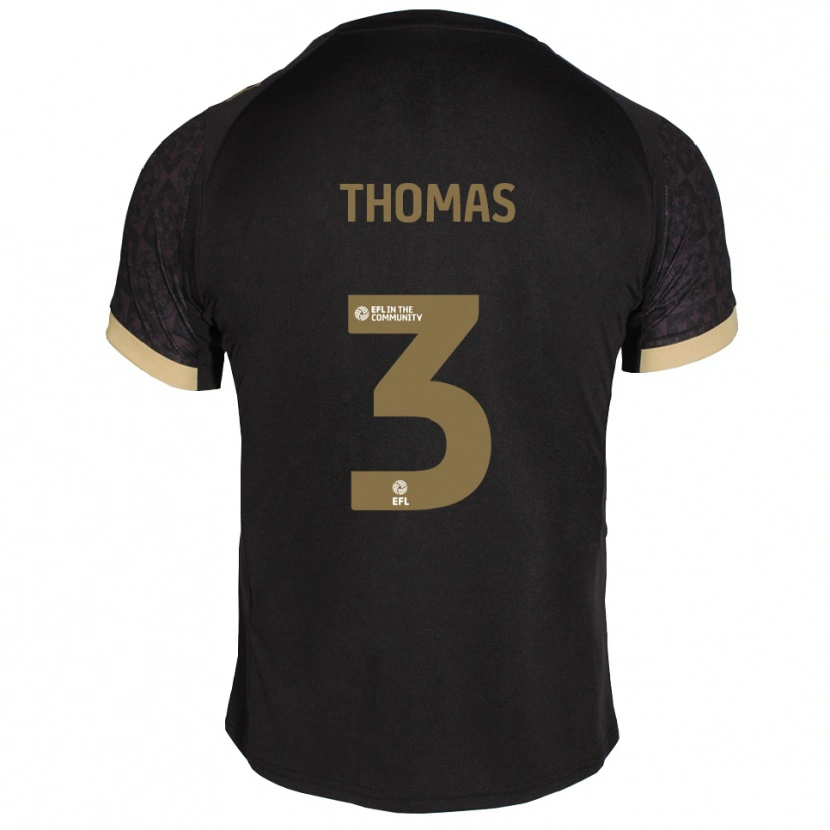 Danxen Kinderen Roxylea Thomas #3 Zwart Goud Uitshirt Uittenue 2025/26 T-Shirt
