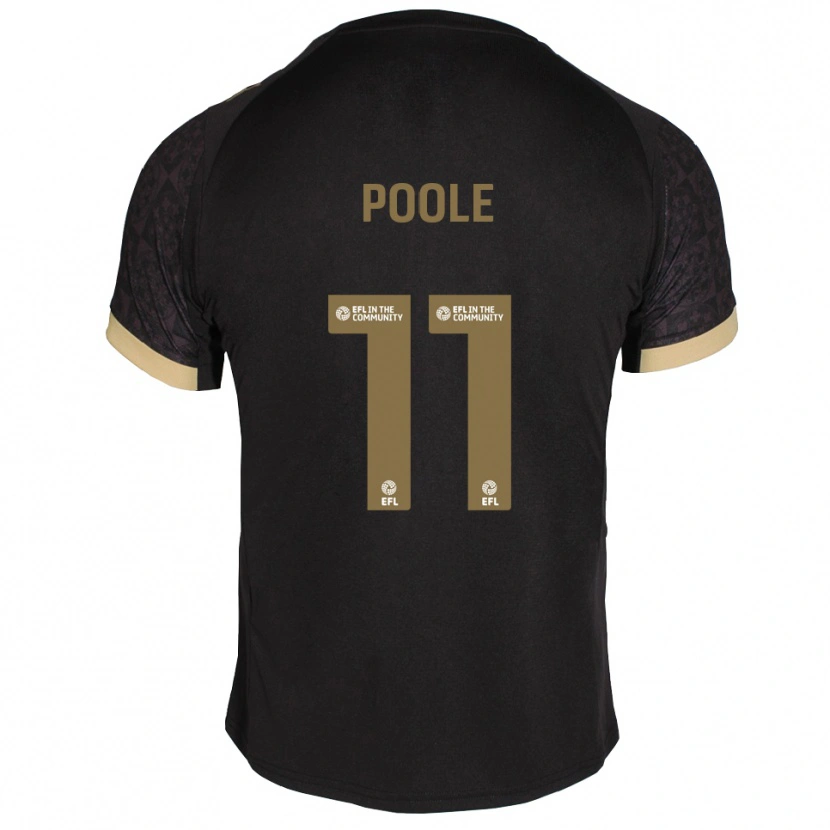 Danxen Kinderen Fletcher Poole #11 Zwart Goud Uitshirt Uittenue 2025/26 T-Shirt