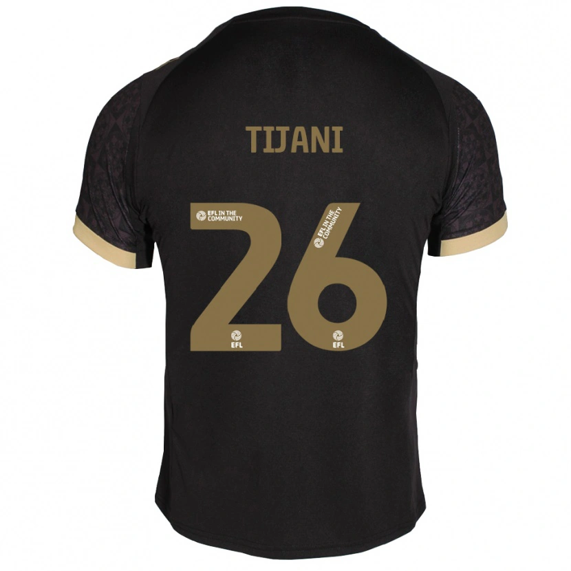 Danxen Kinderen Muhamed Tijani #26 Zwart Goud Uitshirt Uittenue 2025/26 T-Shirt