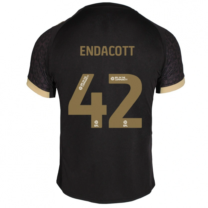 Danxen Kinderen Jack Endacott #42 Zwart Goud Uitshirt Uittenue 2025/26 T-Shirt