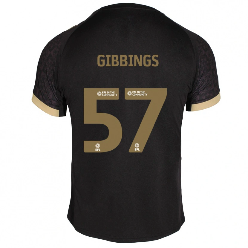 Danxen Kinderen Cole Gibbings #57 Zwart Goud Uitshirt Uittenue 2025/26 T-Shirt