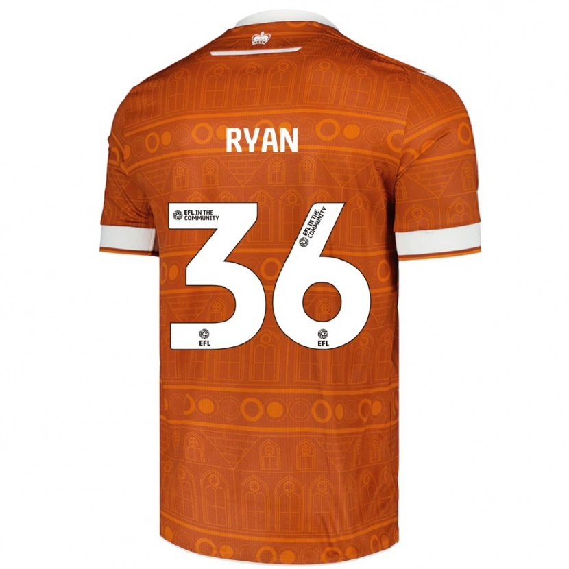 Danxen Kinderen John Ryan #36 Oranje Wit Uitshirt Uittenue 2025/26 T-Shirt