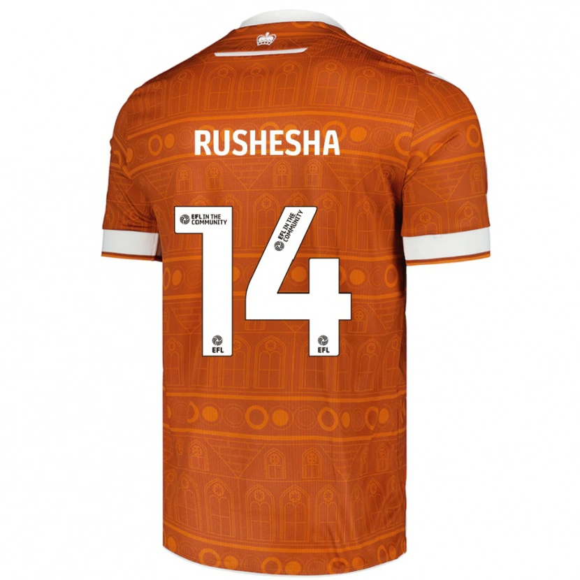 Danxen Kinderen Tivonge Rushesha #14 Oranje Wit Uitshirt Uittenue 2025/26 T-Shirt