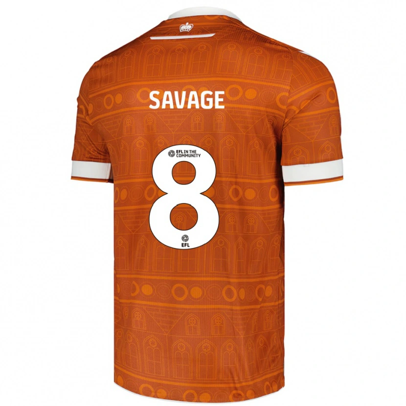 Danxen Kinderen Charlie Savage #8 Oranje Wit Uitshirt Uittenue 2025/26 T-Shirt