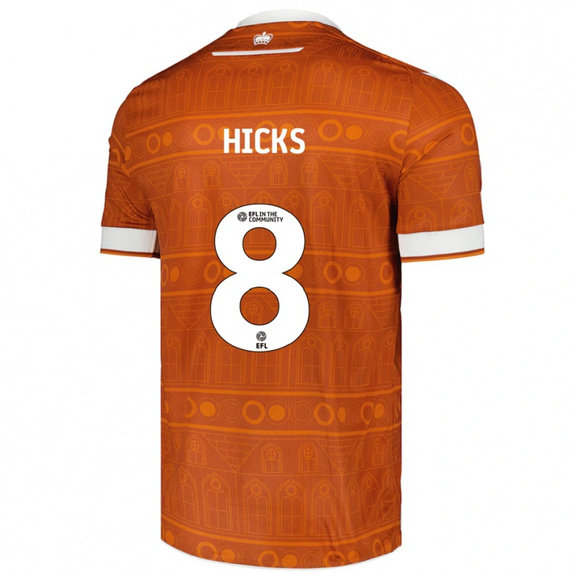 Danxen Kinderen David Hicks #8 Oranje Wit Uitshirt Uittenue 2025/26 T-Shirt