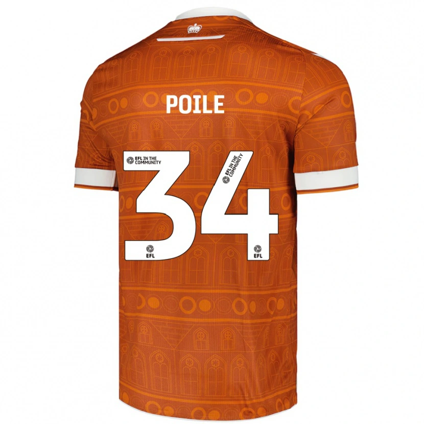 Danxen Kinderen Imogen Poile #34 Oranje Wit Uitshirt Uittenue 2025/26 T-Shirt