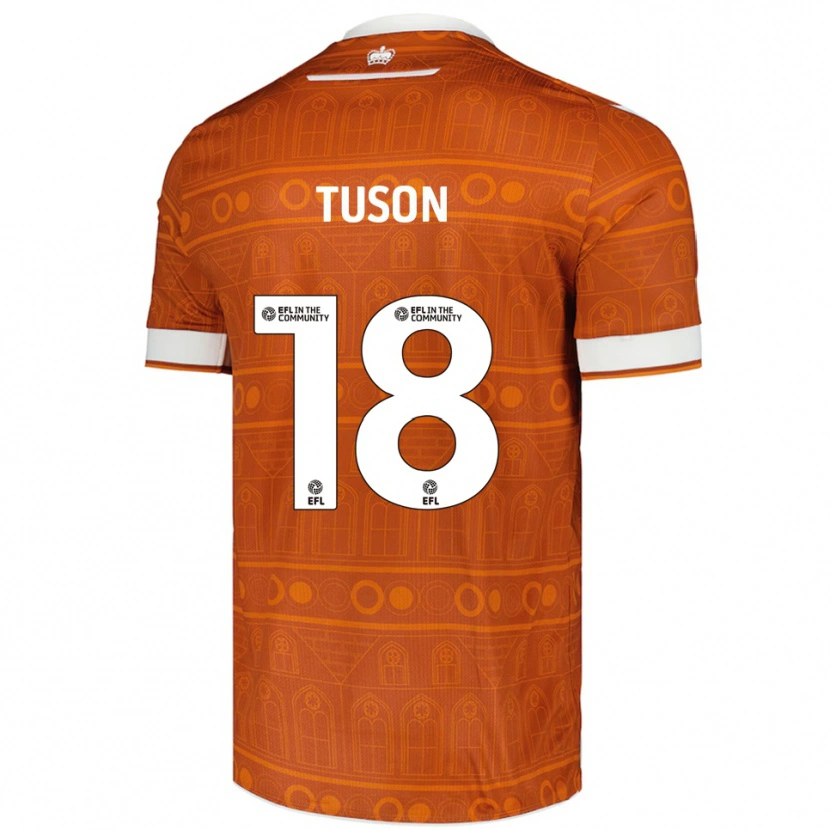 Danxen Kinderen Freya Meadows-Tuson #18 Oranje Wit Uitshirt Uittenue 2025/26 T-Shirt