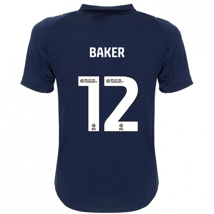Danxen Kinderen Tegen Baker #12 Marine Wit Uitshirt Uittenue 2025/26 T-Shirt
