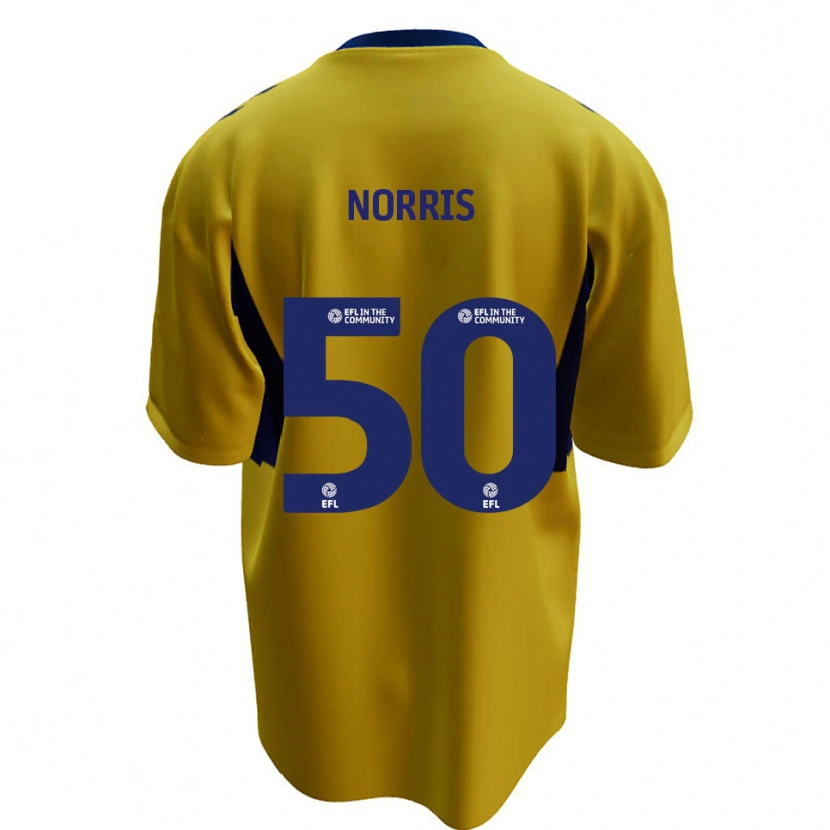 Danxen Kinderen Will Norris #50 Geel Blauw Uitshirt Uittenue 2025/26 T-Shirt