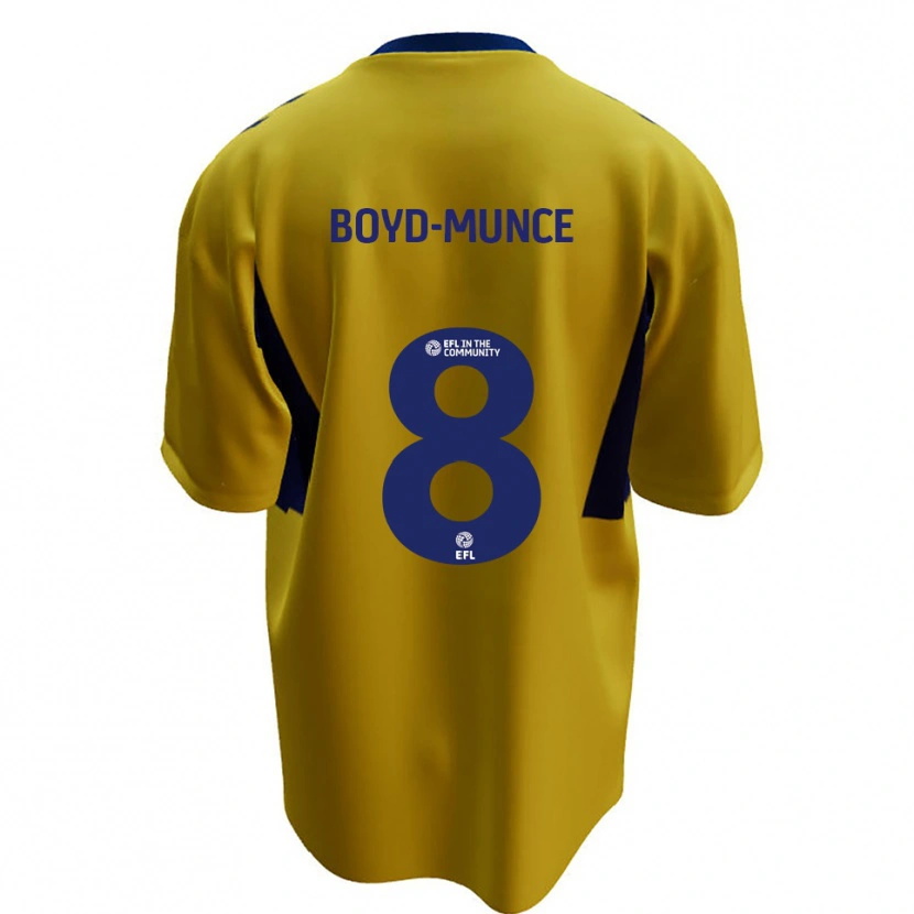 Danxen Kinderen Caolan Boyd-Munce #8 Geel Blauw Uitshirt Uittenue 2025/26 T-Shirt