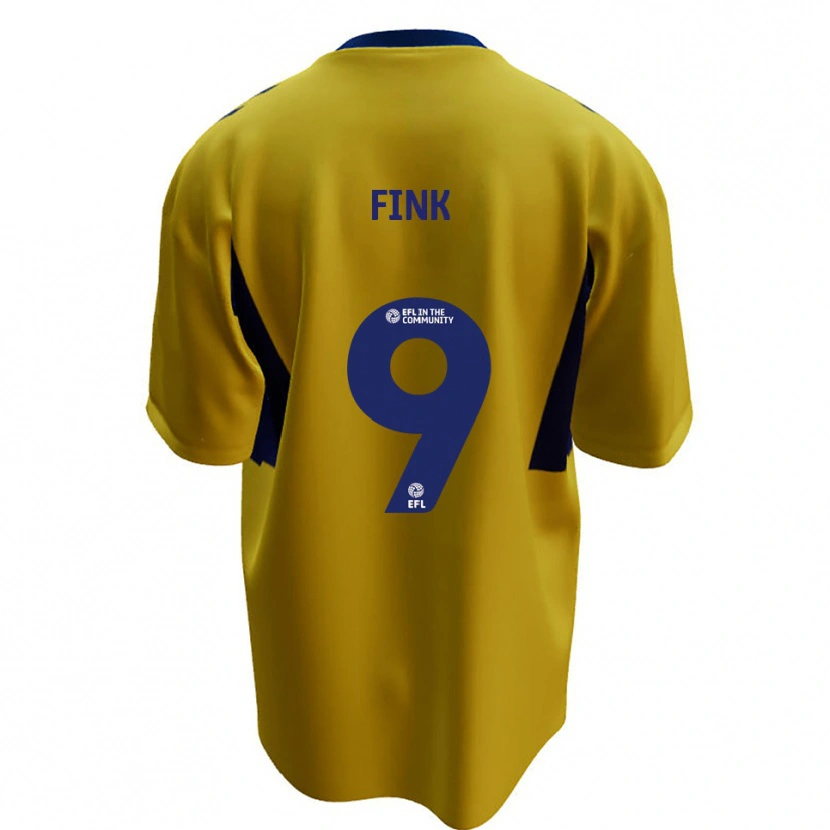 Danxen Kinderen Bradley Fink #9 Geel Blauw Uitshirt Uittenue 2025/26 T-Shirt