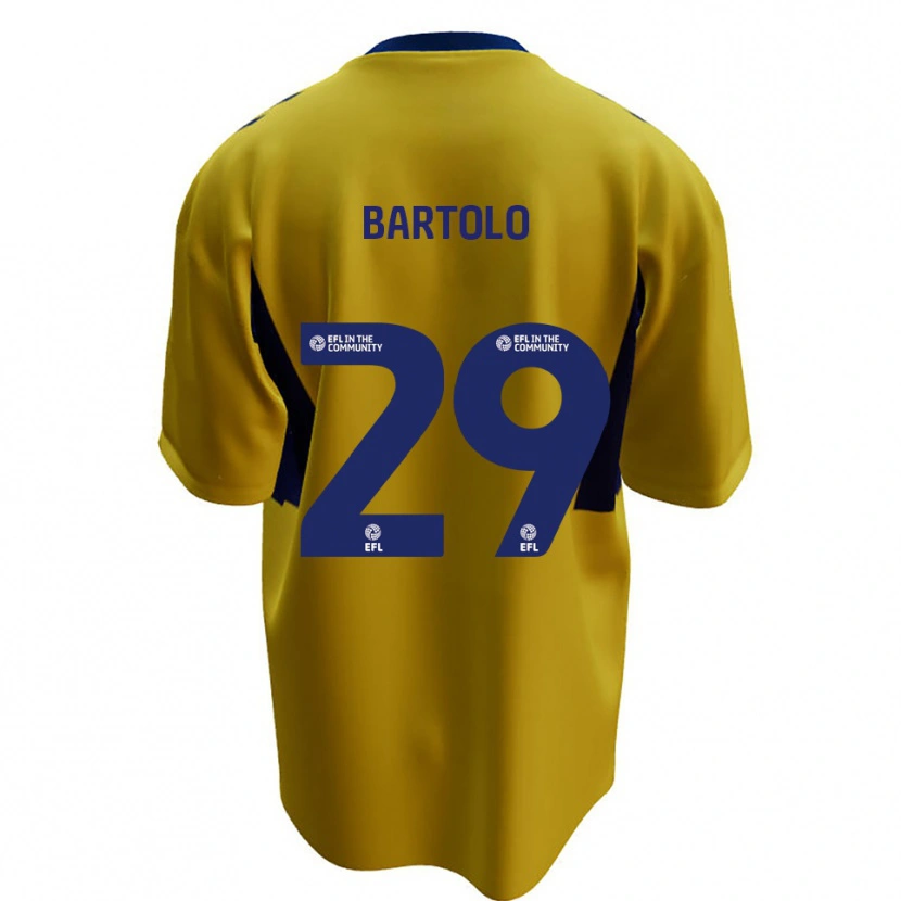 Danxen Kinderen Jaiden Bartolo #29 Geel Blauw Uitshirt Uittenue 2025/26 T-Shirt