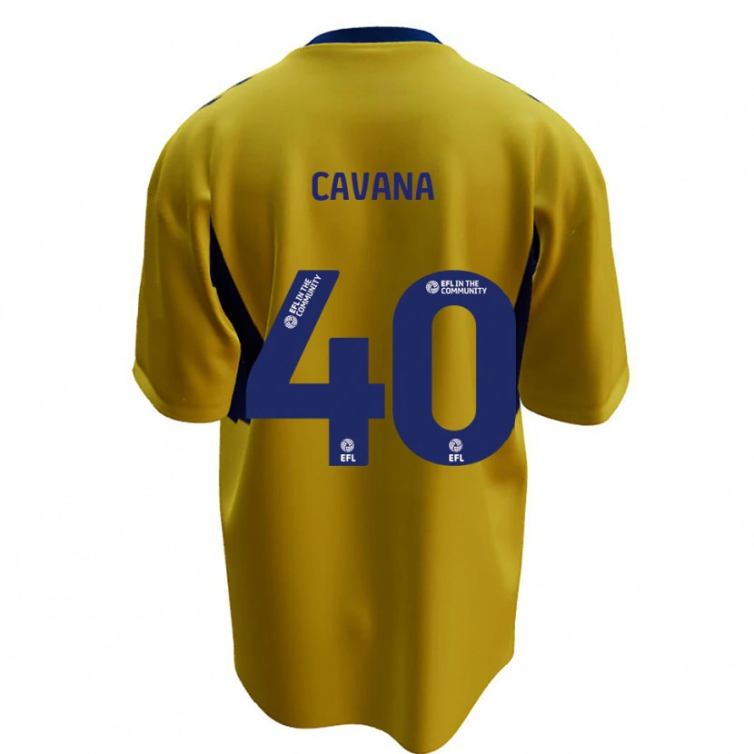 Danxen Kinderen Max Cavana #40 Geel Blauw Uitshirt Uittenue 2025/26 T-Shirt