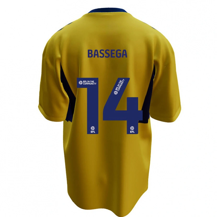 Danxen Kinderen Nsemi Bassega #14 Geel Blauw Uitshirt Uittenue 2025/26 T-Shirt