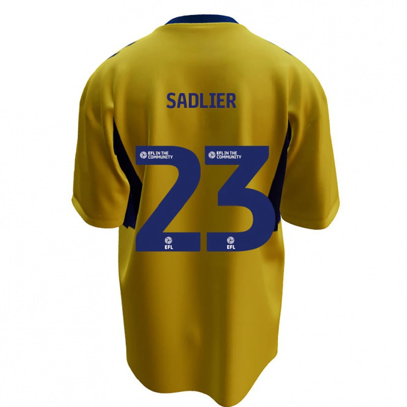 Danxen Kinderen Kieran Sadlier #23 Geel Blauw Uitshirt Uittenue 2025/26 T-Shirt